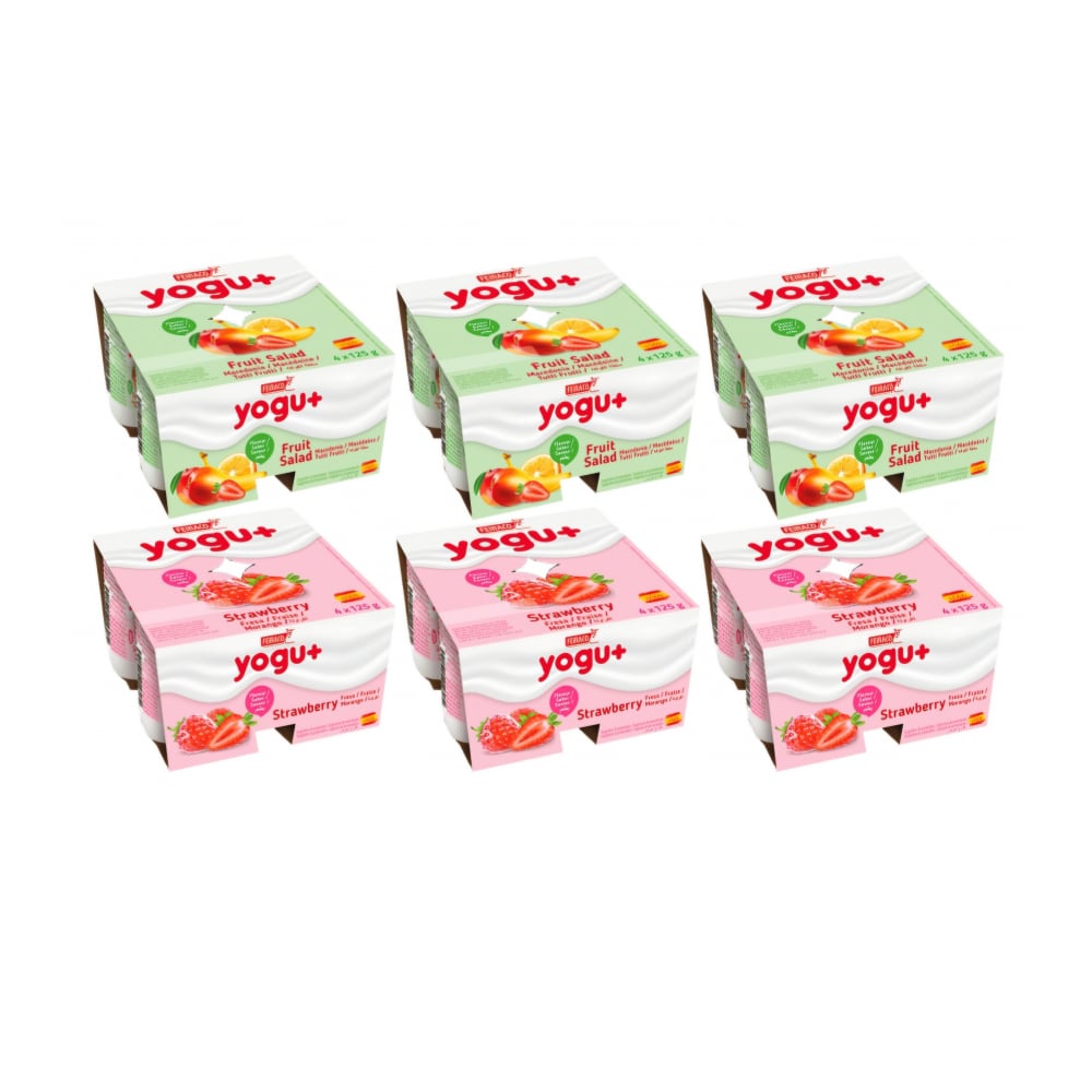 Supercombo: Yogur pasteurizado sabor a fresa + Yogur pasteurizado sabor a macedonia - Imagen 1