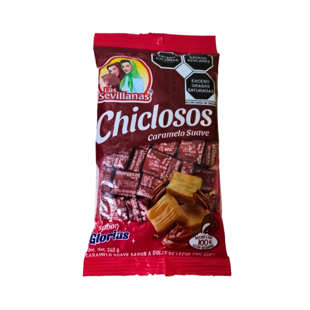 Caramelos suaves sabor a dulce de leche con nuez Chiclosos Las Sevillanas (240 g / 8.4 oz) - Imagen 1