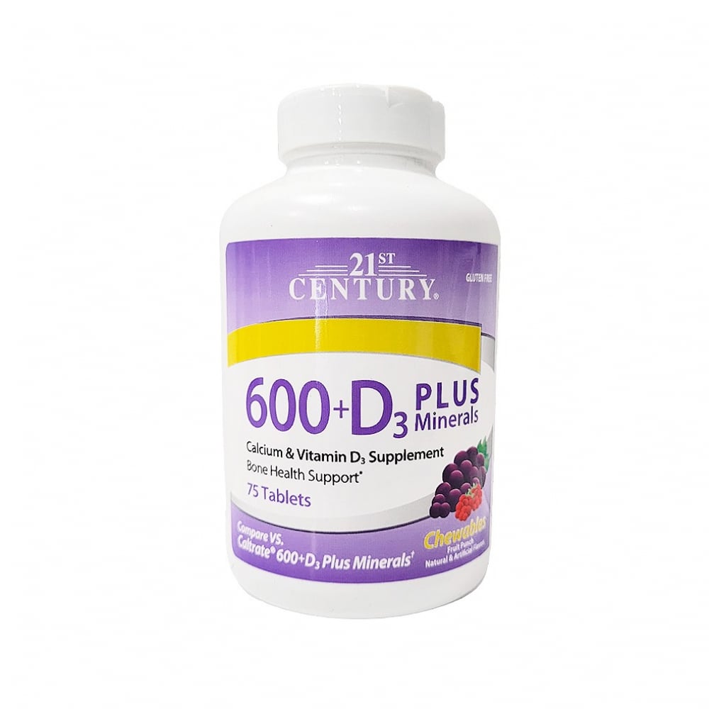 Calcio + Vitamina D3 21st Century (75 tabletas) - Imagen 1