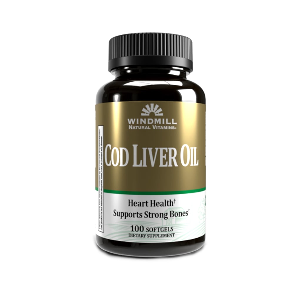 Aceite de hígado de bacalao 200 mg Windmill Naturals Vitamins (100 cápsulas blandas) - Imagen 1