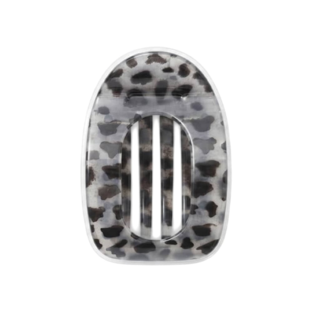 Pinza -pellizco- para el cabello ovalada con estampado de leopardo gris Tiara - Imagen 1