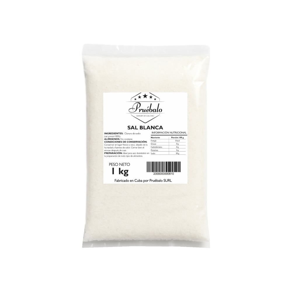 Sal blanca Pruébalo (1 kg / 2.20 lb) - Imagen 1