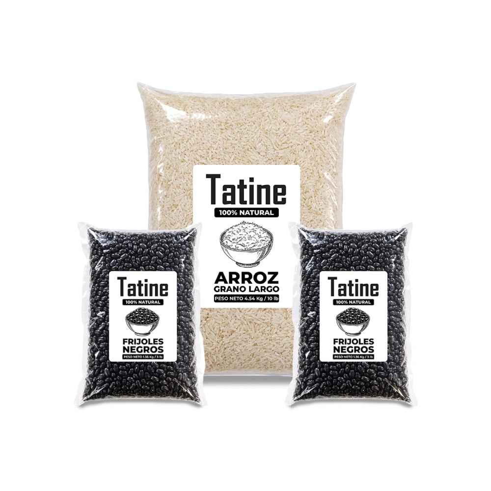 Combo básico Tatine #11: Frijoles negros Tatine + Arroz de grano largo Tatine - Imagen 1