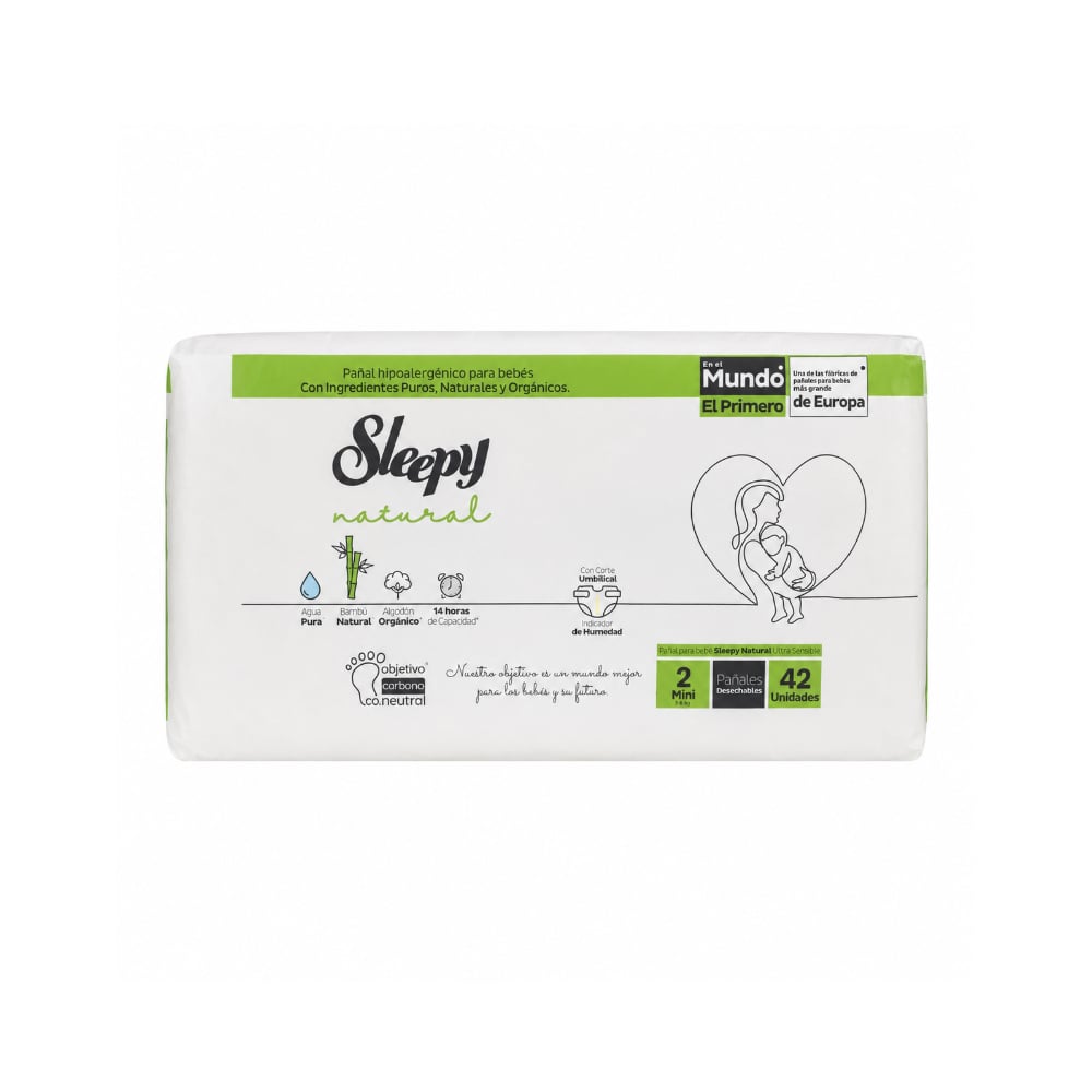 Pañales desechables para bebé Etapa 2 Sleepy Natural (42 U) - Imagen 1