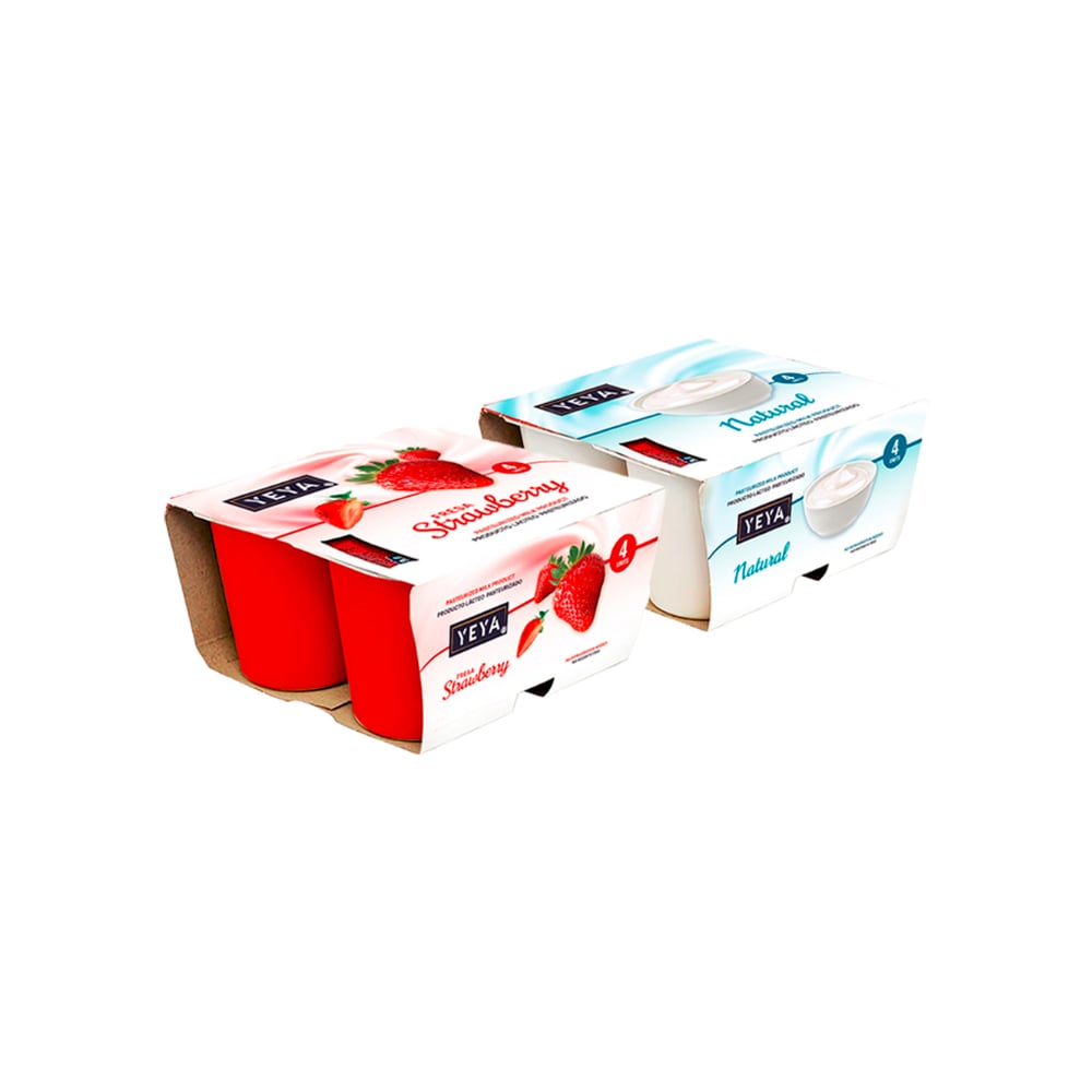 Yogurt pasteurizado sabor fresa + Yogurt pasteurizado natural - Imagen 1