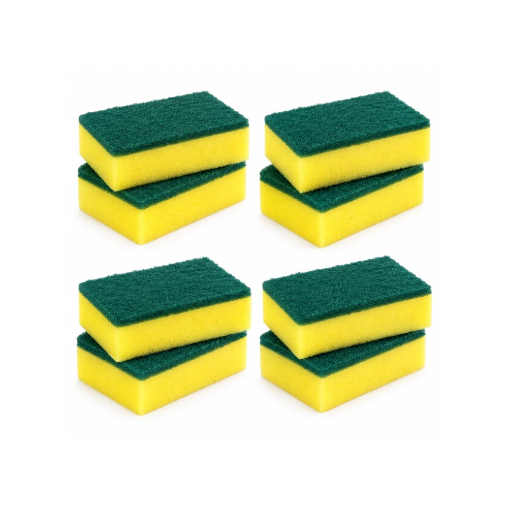 Combo de juego de 2 esponjas de limpieza para lavavajillas con cara abrasiva y absorbente (4 x 2) - Imagen 1