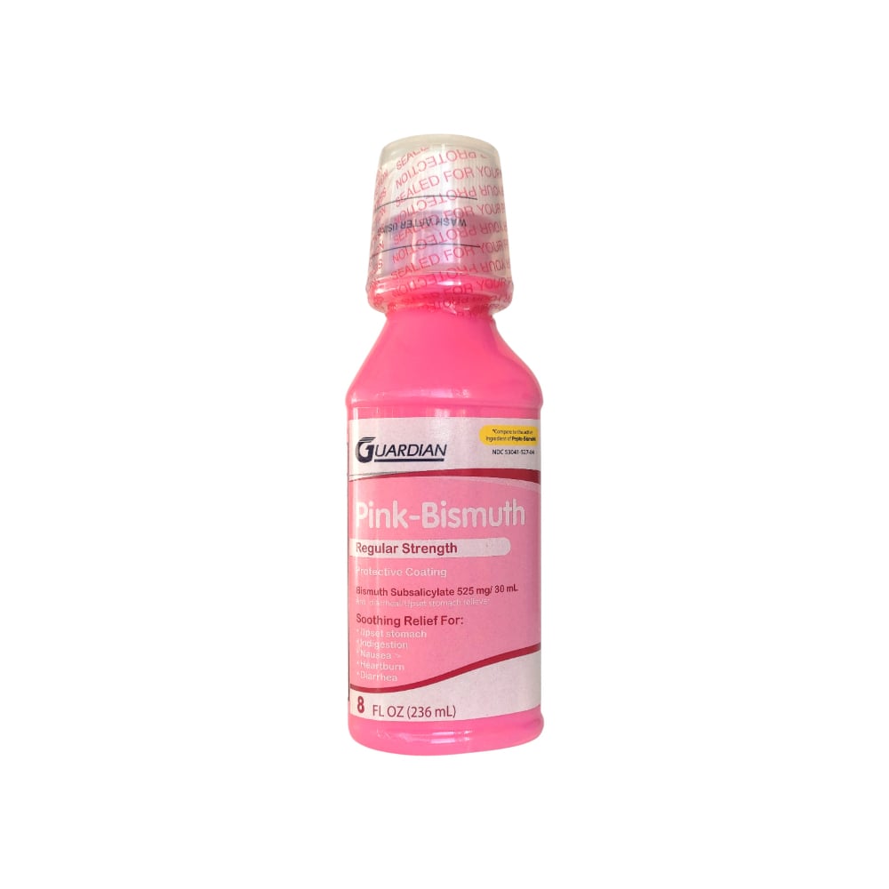 Bismuto rosa líquido 525 mg/30 ml fuerza regular Guardian (236 ml / 8 fl oz) - Imagen 1