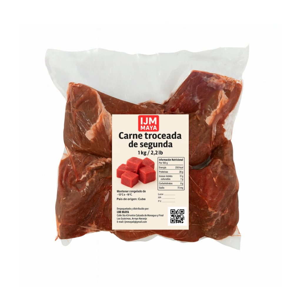 Carne de res troceada de segunda IJM Maya (1 kg / 2.2 lb) - Imagen 1