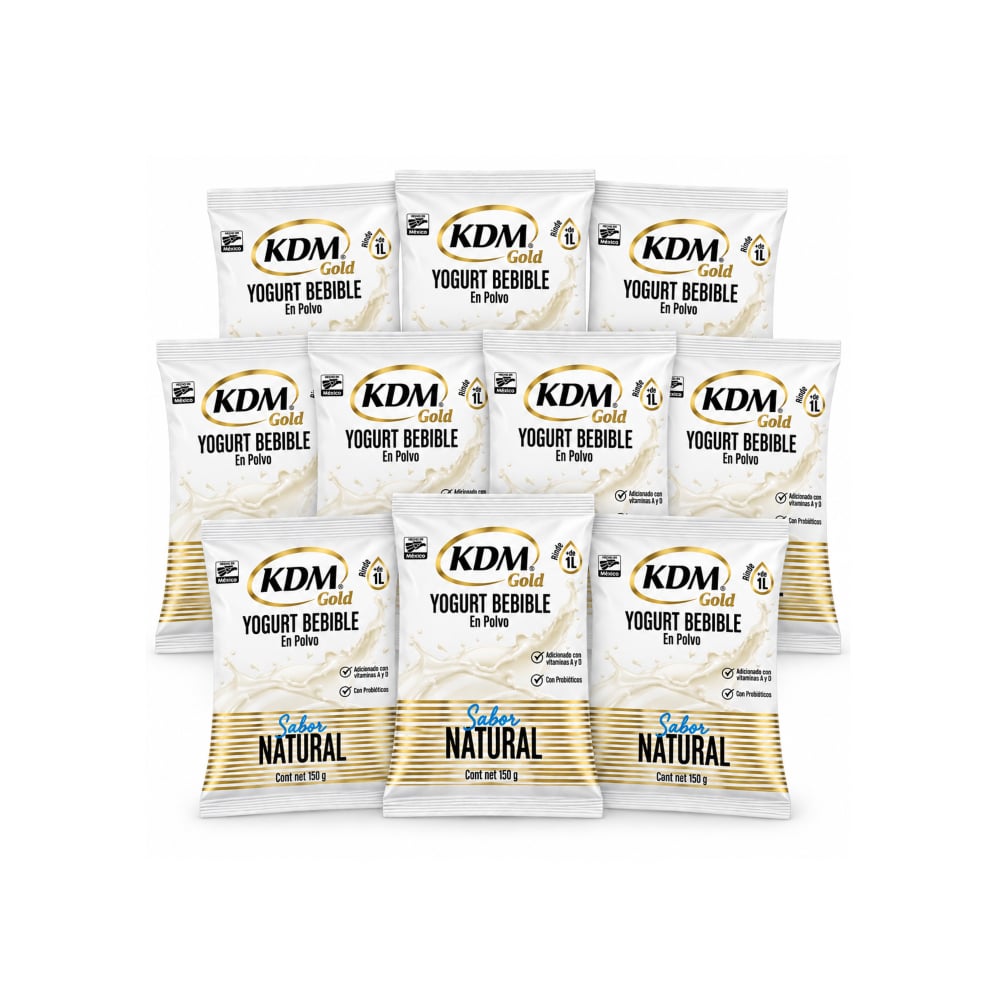 Yogurt en polvo bebible sabor natural KDM Gold (10 x 150 g / 5.29 oz) - Imagen 1