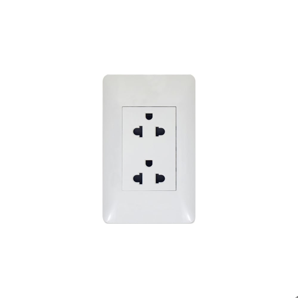 Tomacorriente doble con tapa blanca - 15 A y 127 V - Q7-Lumina - Imagen 1