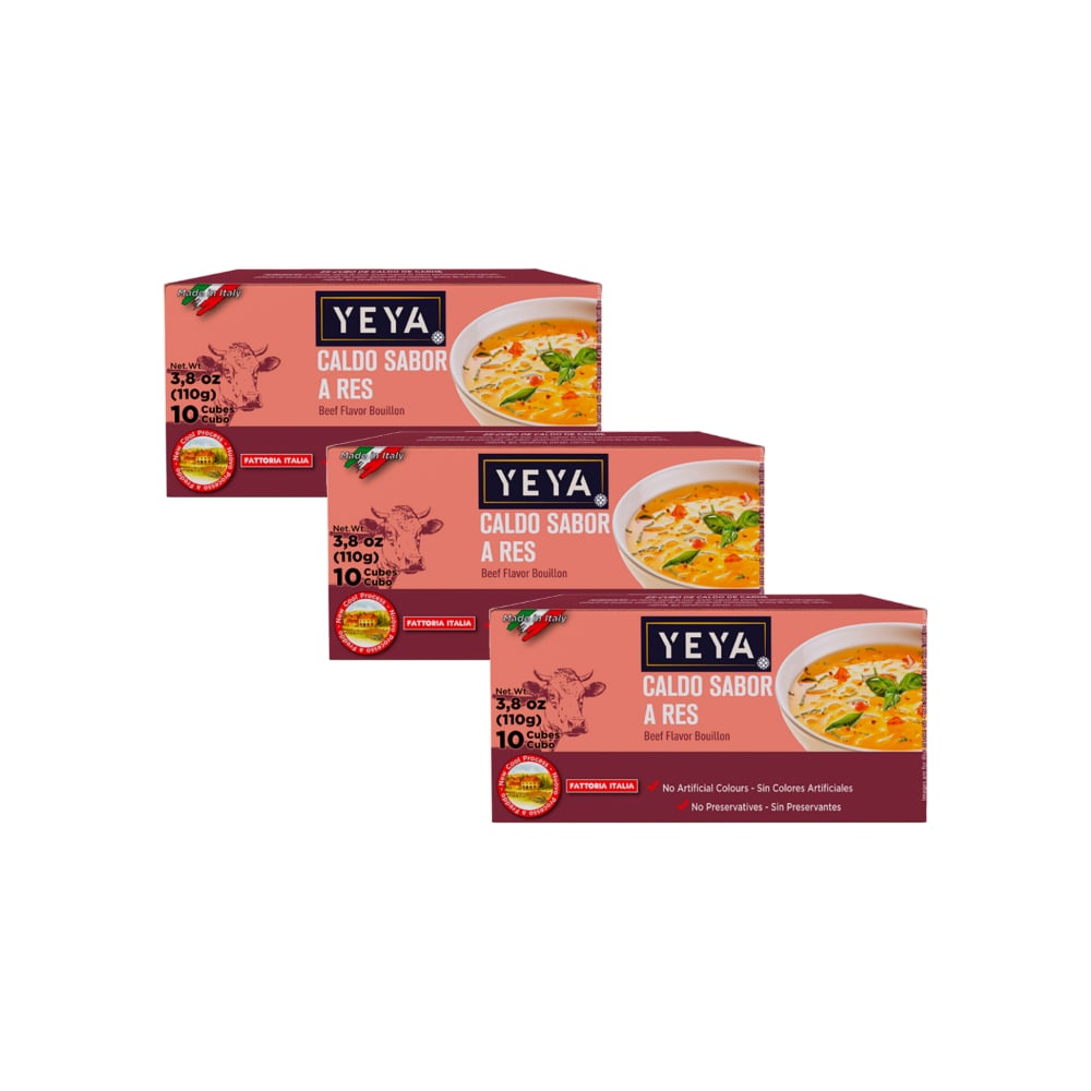 Caldo sabor a res YEYA (3 x 110 g / 3.8 oz) - Imagen 1