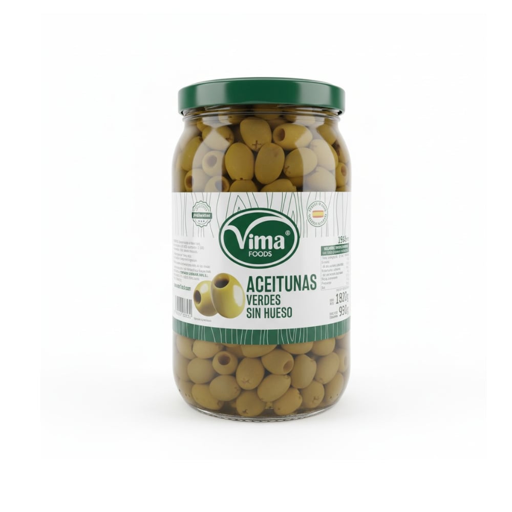 Aceitunas verdes sin hueso Vima Foods (1.82 kg / 4.01 lb) - Imagen 1