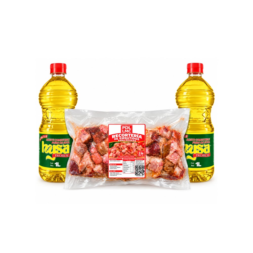Recortería de embutidos para potajes  + Aceite de soya puro - Imagen 1