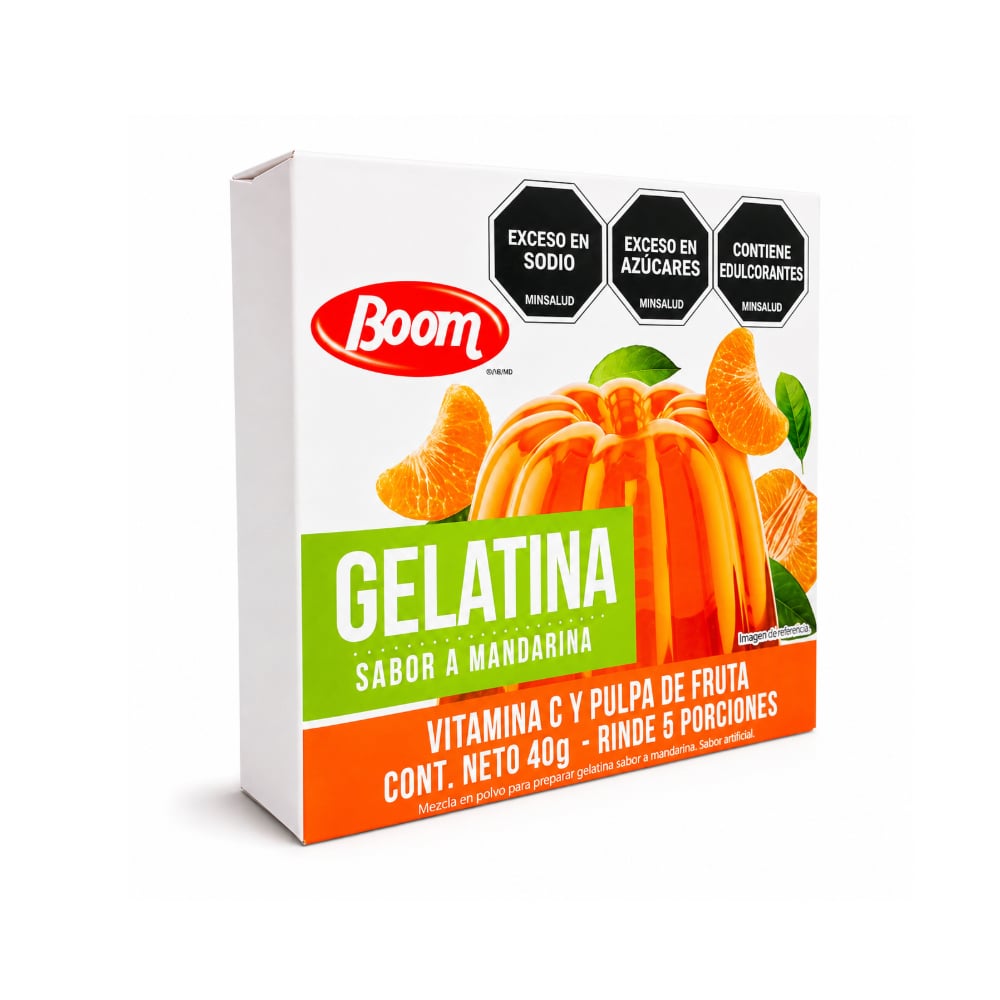 Gelatina sabor a mandarina Boom (40 g / 1.4 oz) - Imagen 1
