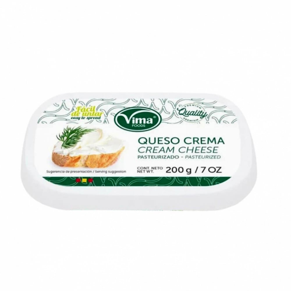 Queso crema pasteurizado Vima Foods (200 g / 7 oz) - Imagen 1
