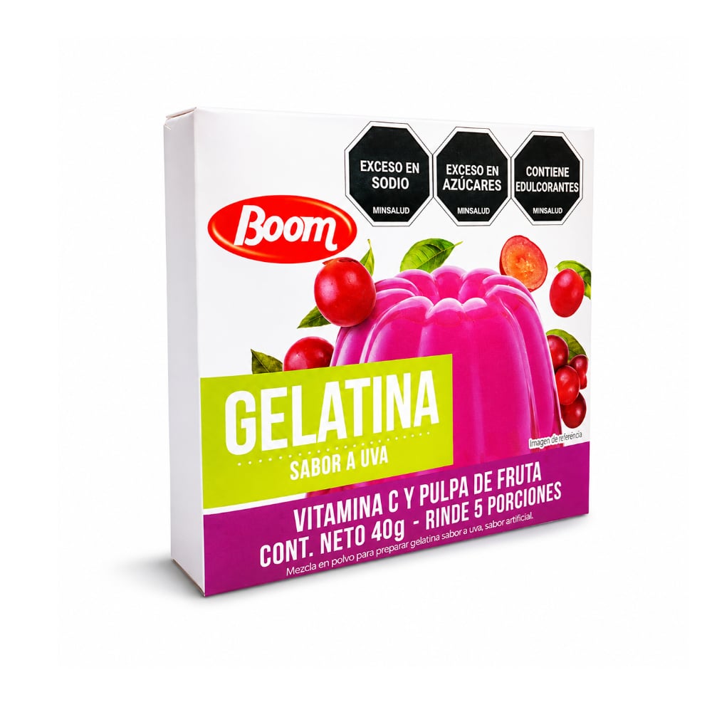 Gelatina sabor uva Boom (40 g / 1.41 oz) - Imagen 1