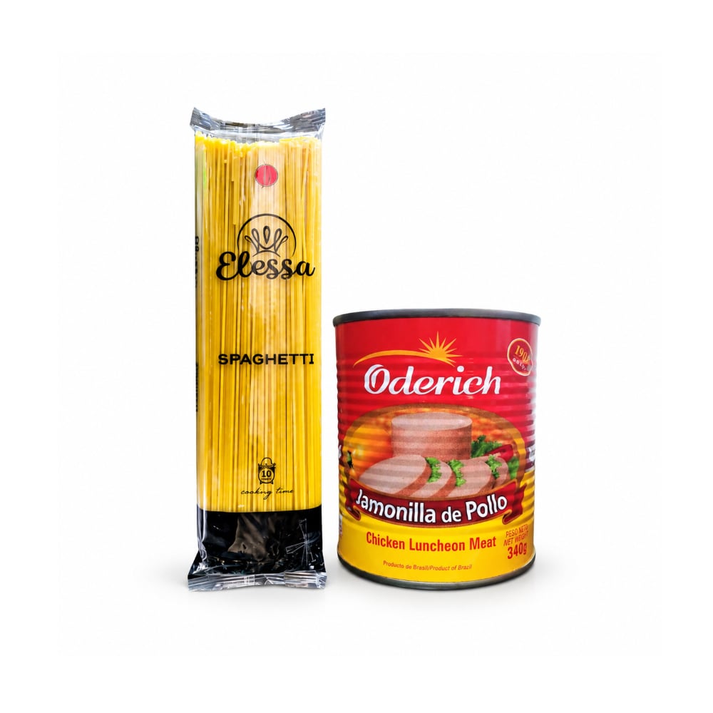 Espaguetis Elessa (500 g / 1.10 lb) + Jamonilla de pollo Oderich (340 g / 0.75 lb) - Imagen 1