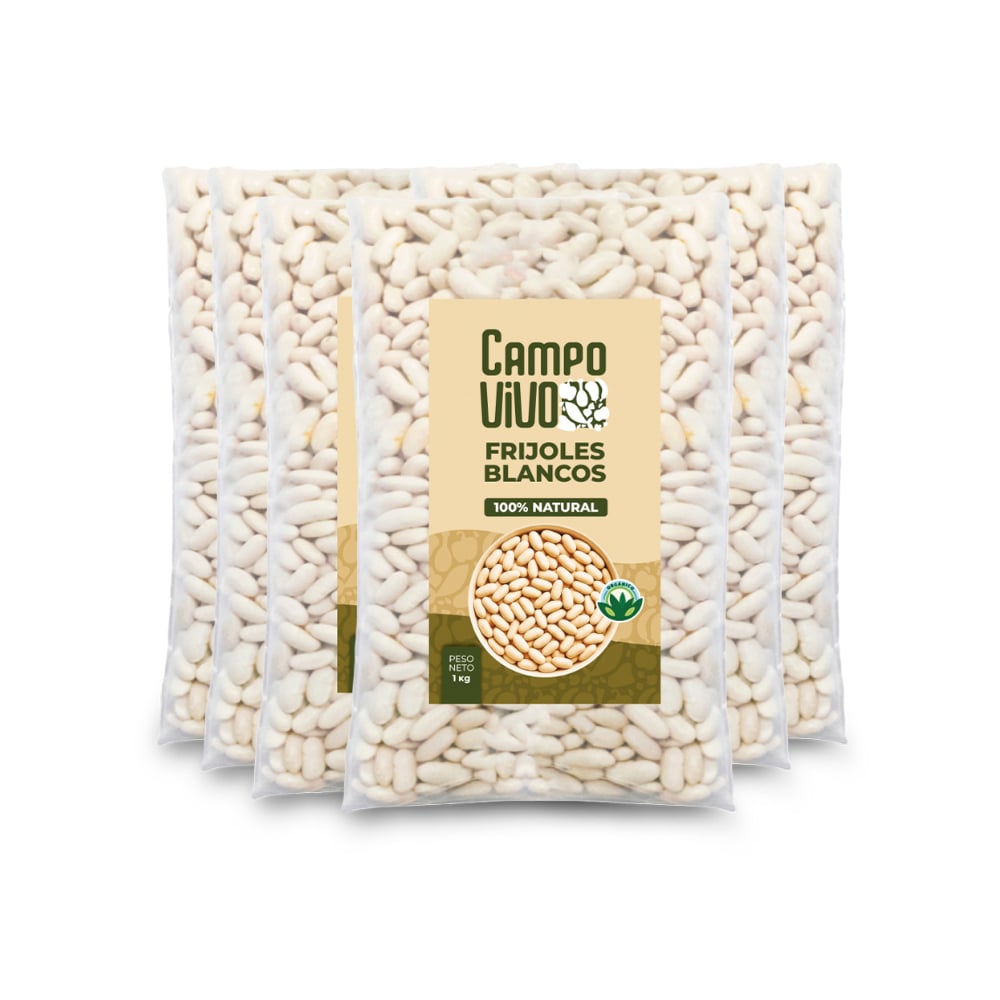 Frijoles blancos Campo Vivo (6 x 1 kg / 2.2 lb) - Imagen 1
