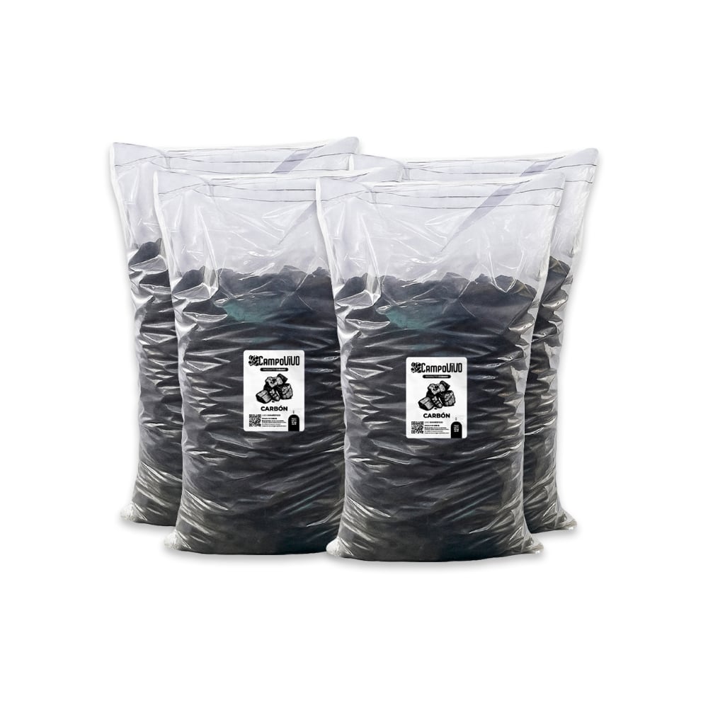 Carbón vegetal Campo Vivo (4 x 10 kg / 22 lb) - Imagen 1