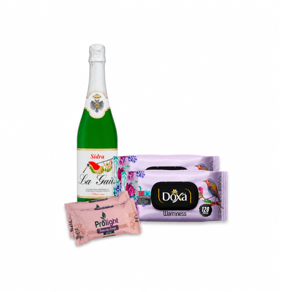 Combo de aseo personal #4: Toallitas húmedas Doxa Warmnes + Sidra La Gaita + Jabón de belleza con fragancia a rosas Prolight - Imagen 1