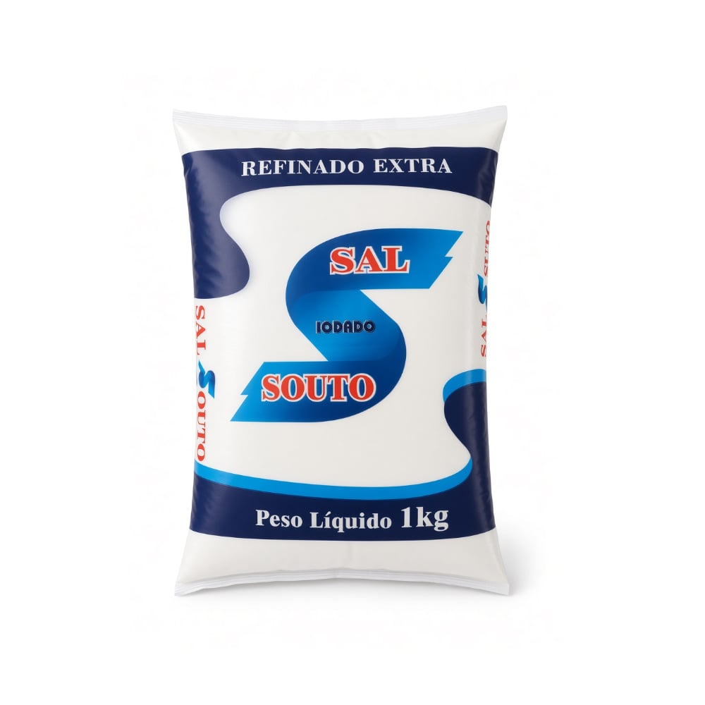 Sal refinada extra yodada Souto (1 kg / 2.20 lb) - Imagen 1