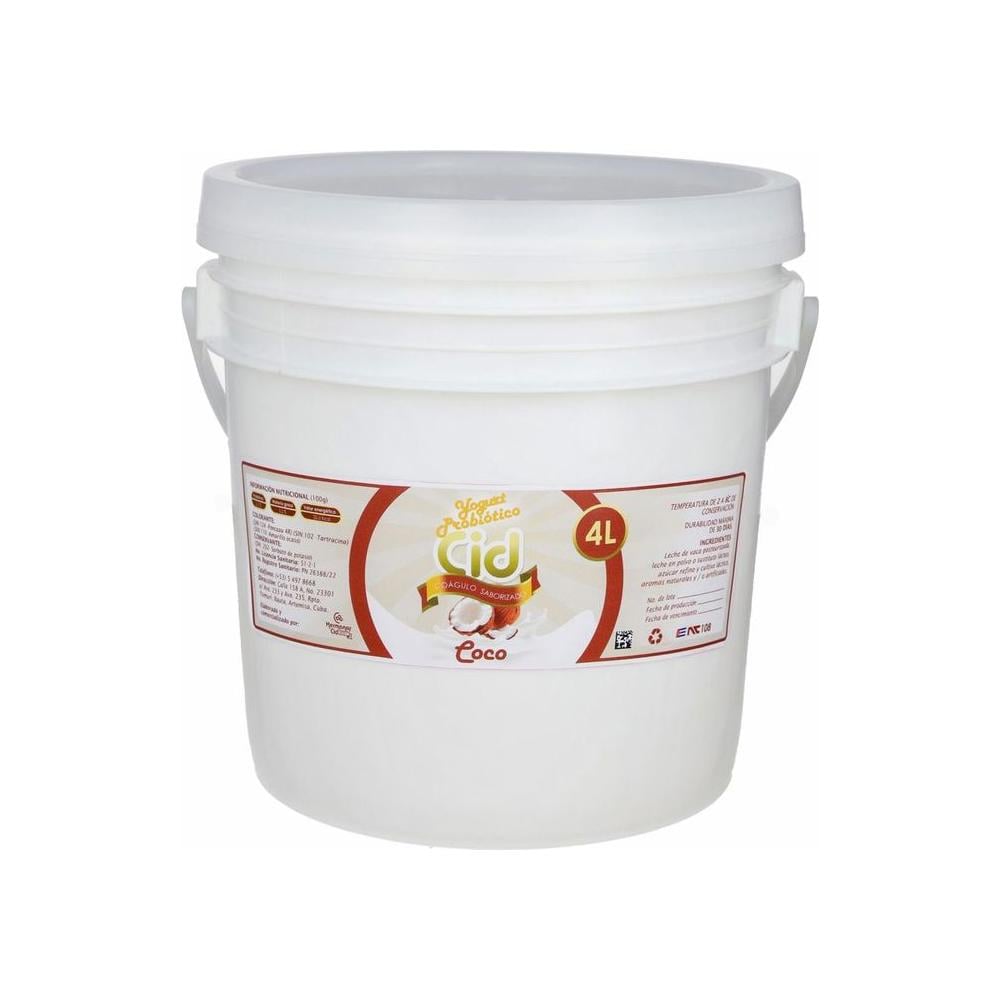 Yogurt probiótico de coágulo saborizado de coco Cid (4 L) - Imagen 1