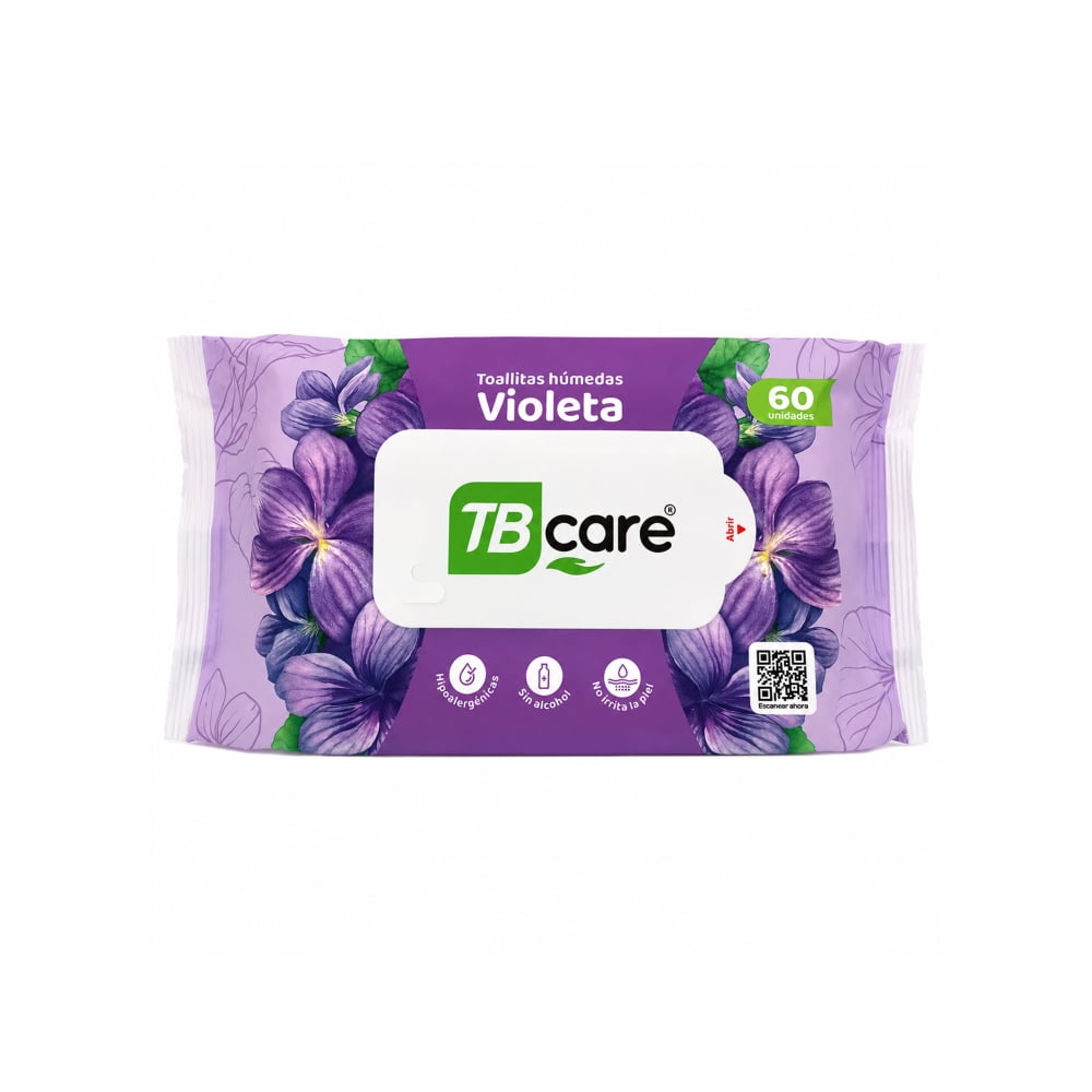 Toallitas húmedas Violeta TB Care (60 U) - Imagen 1