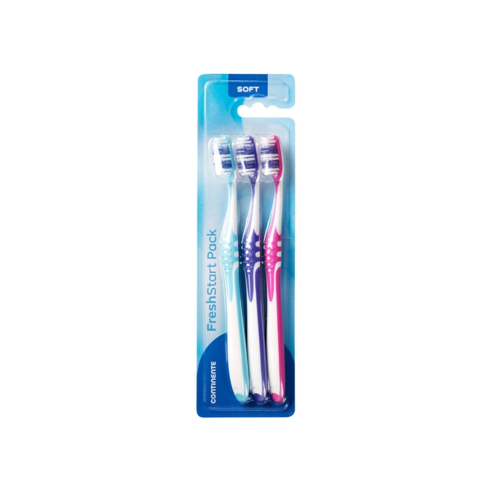 Cepillo de dientes de cerdas suaves Fresh Start (3 U) - Imagen 1
