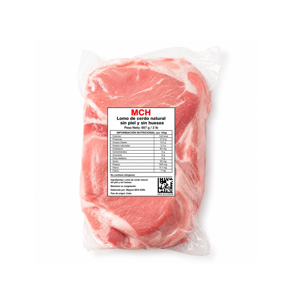 Lomo de cerdo natural sin piel y sin huesos MCH (907 g / 2 lb) - Imagen 1