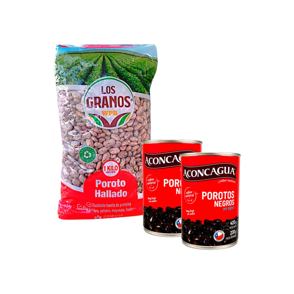 Combo: Poroto hallado + Porotos negros en agua - Imagen 1