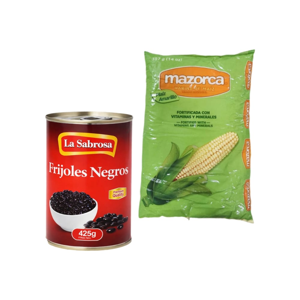 Frijoles negros enlatados + Harina de maíz - Imagen 1