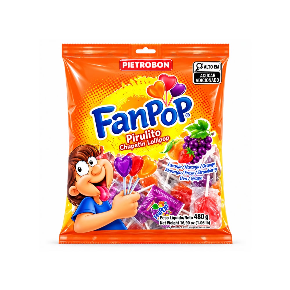 Chupetines sabores surtidos FanPop Pietrobon (480 g / 1.06 lb) - Imagen 1