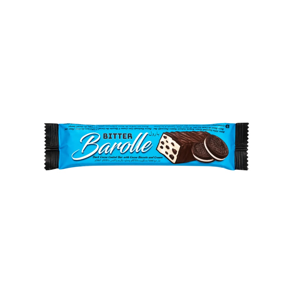 Barra de chocolate amargo rellena de crema y galletas de chocolate Bitter Barolle (50 g / 1.8 oz) - Imagen 1