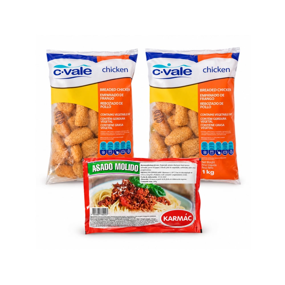Nuggets de pollo 1 kg + Asado molido de res 450 g - Imagen 1
