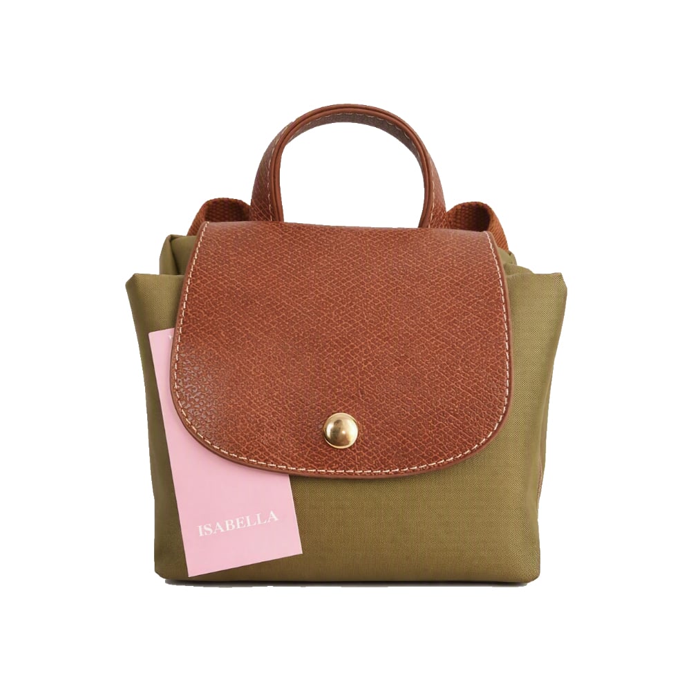 Mochila convertible de nailon soil con detalles en camel Isabella (1 U) - Imagen 1