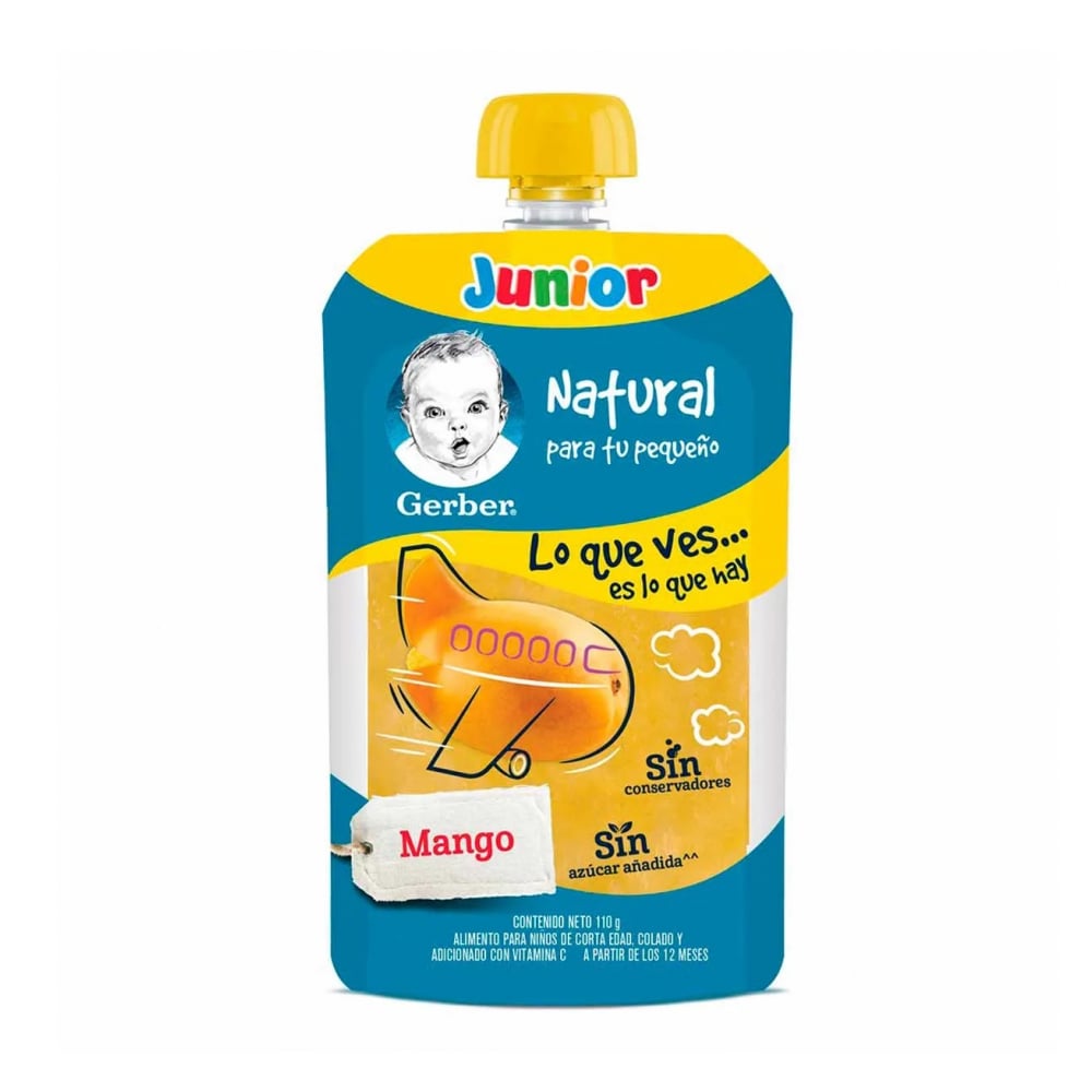 Comida papilla para bebés etapa 4 sabor mango Gerber Junior (110 g / 3.88 oz) - Imagen 1