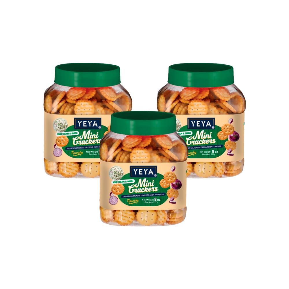Galleticas saladas sabor crema y cebolla YEYA (3 x  227 g ) - Imagen 1