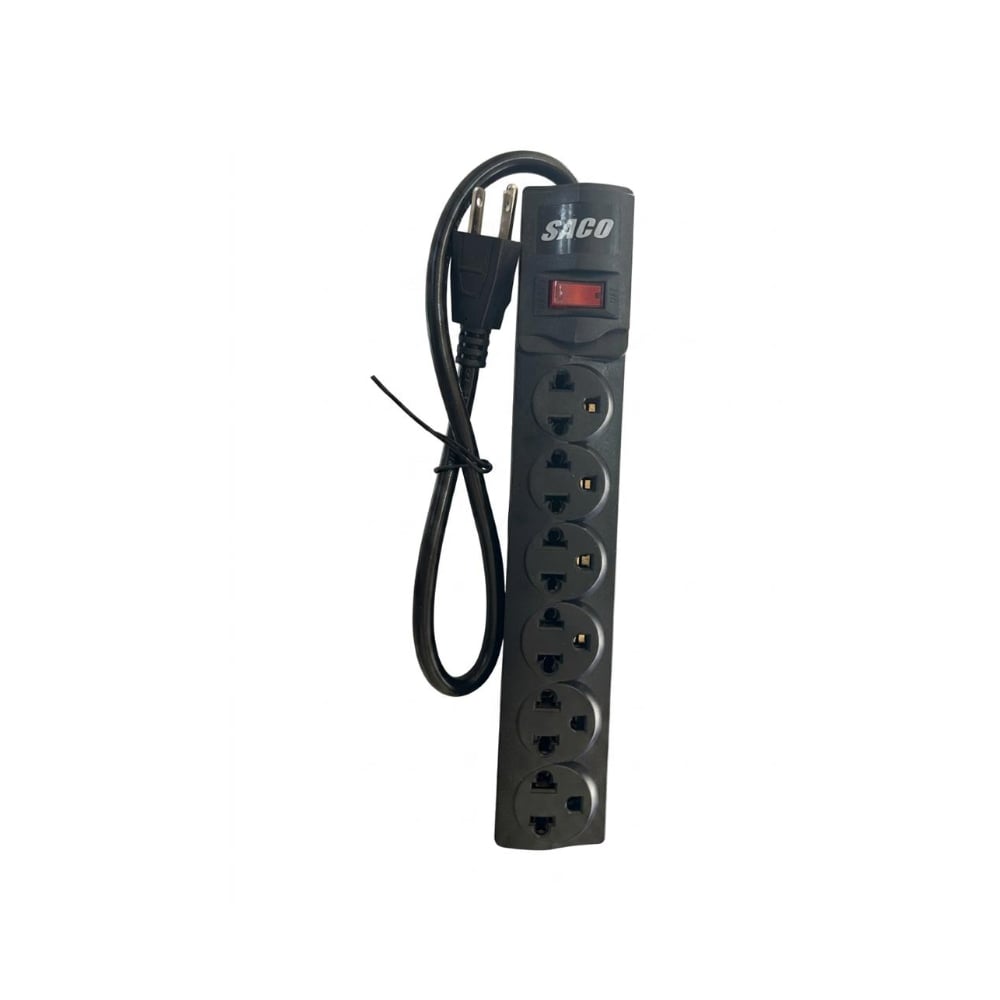Extensión con sistema de 6 tomas y cable de 50 cm 15A Saco 04-FR-34035 - Imagen 1