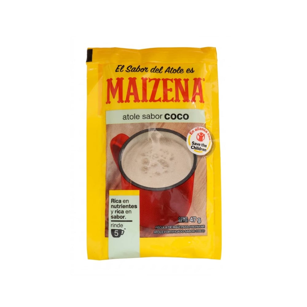 Fécula de maíz para preparar atole fortificado sabor coco Maizena (47 g / 1.66 oz) - Imagen 1