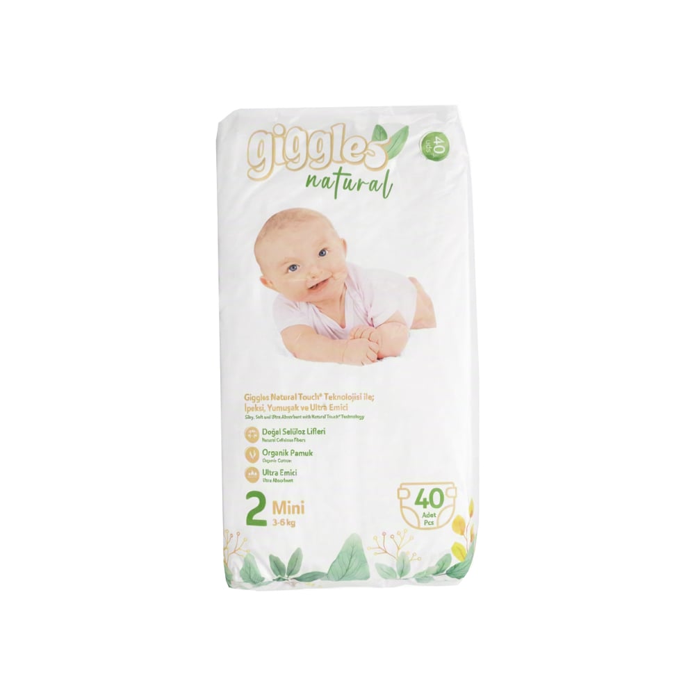 Pañales talla 2 mini Giggles Natural (40 U) - Imagen 1