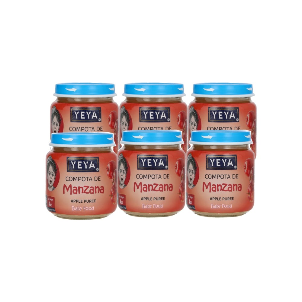 Compota de manzana YEYA (6 x 113 g / 4 oz) - Imagen 1