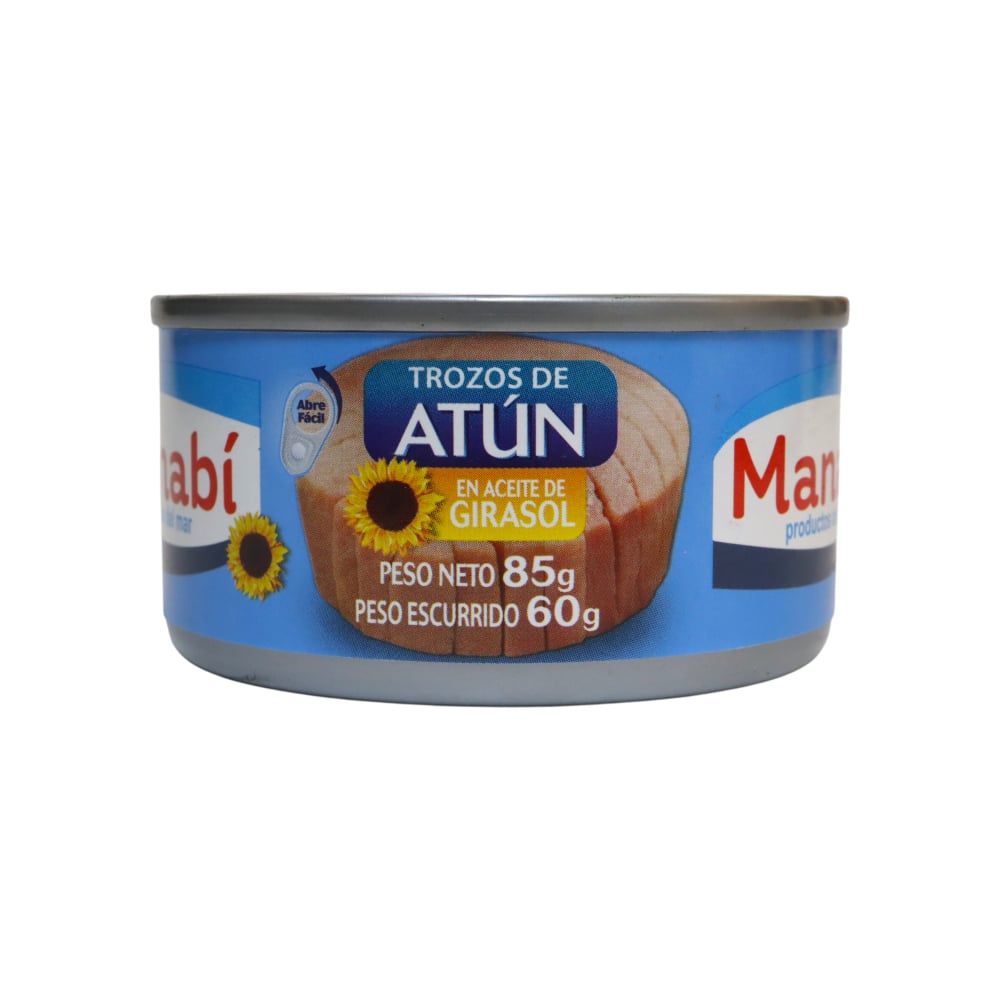 Atún en trozos en aceite de girasol Manabí (85 g / 3 oz) - Imagen 1