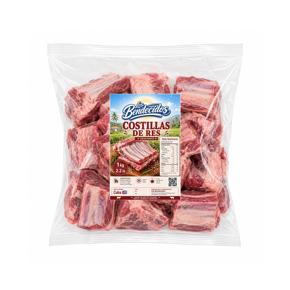 Costillas de res Los Bendecidos (1 kg / 2.2 lb) - Imagen 1