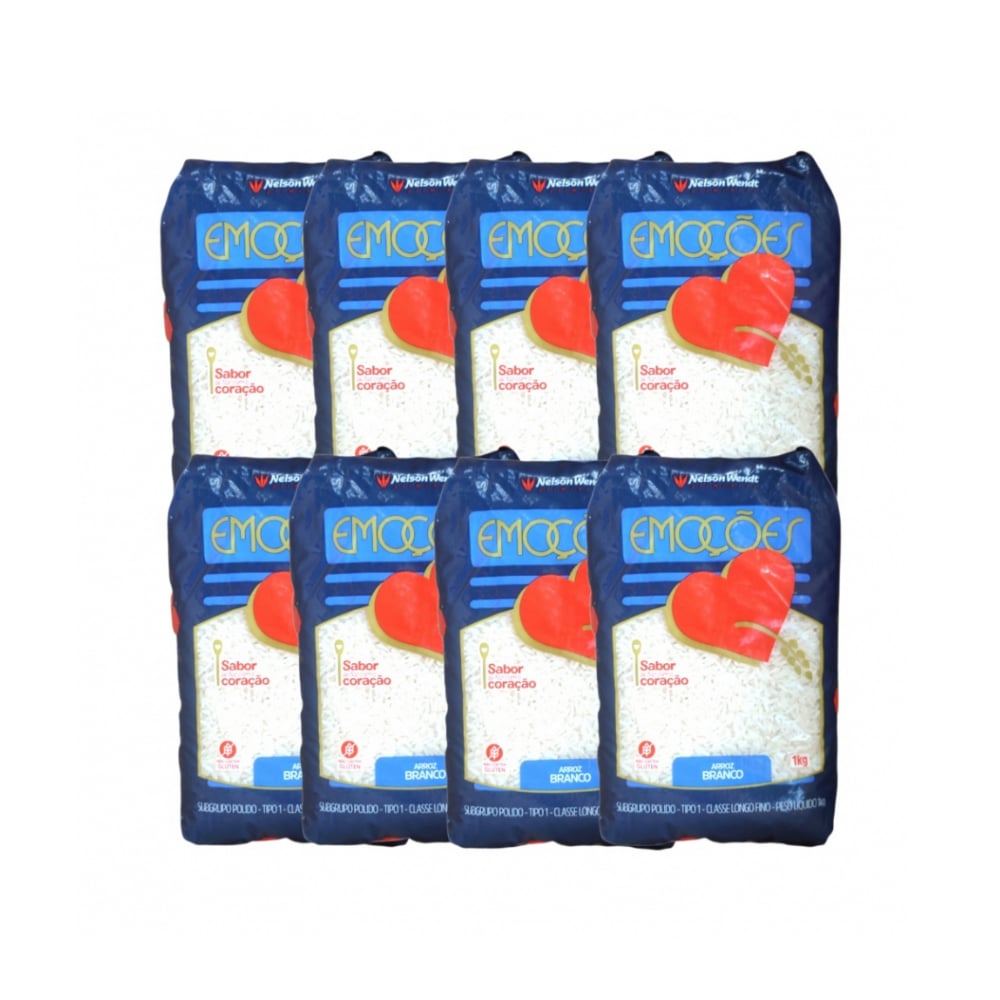 Arroz blanco brasileño Nelson Wendt (8 x 1 kg / 2.2 lb) - Imagen 1