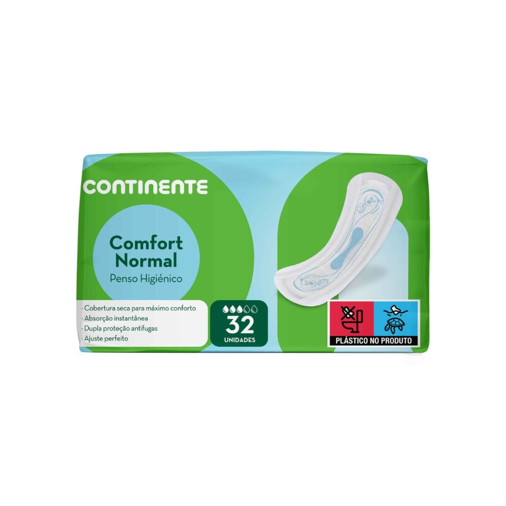 Compresas sanitarias Comfort Normal sin alas Continente (32 U) - Imagen 1