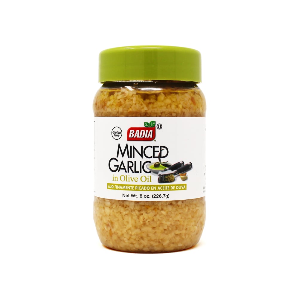 Ajo finamente picado en aceite de oliva Badía (226.7 g / 8 oz) - Imagen 1