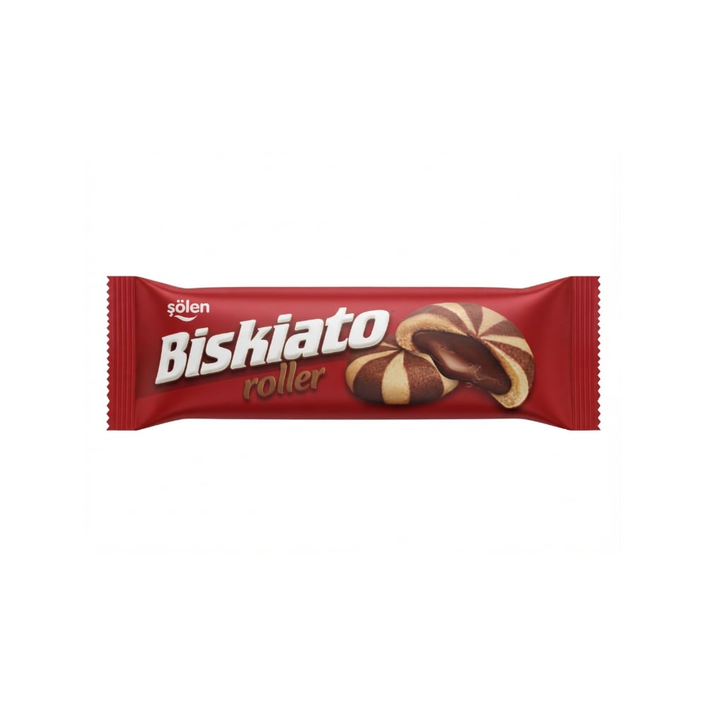 Galleta marmoleada rellena con crema de cacao Simsek Biskiato Roller (20 g) - Imagen 1