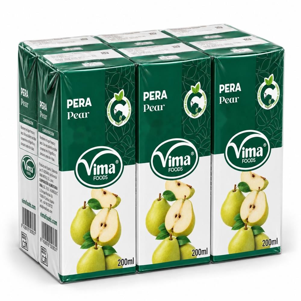 Néctar de pera Vima Foods (6 x 200 ml) - Imagen 1
