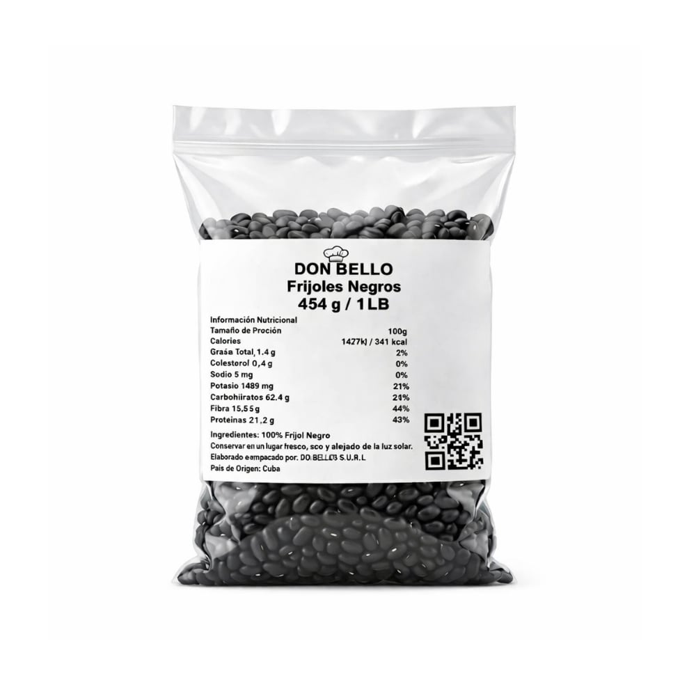 Frijoles negros Don Bello (454 g / 1 lb) - Imagen 1