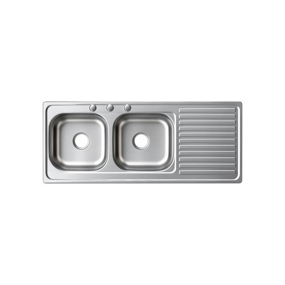 Fregadero de acero inoxidable doble con escurridor 120 cm × 54 cm Estone - Imagen 1